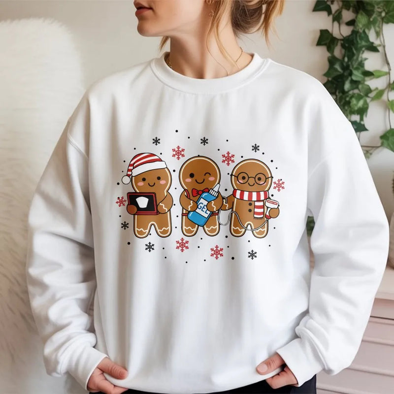 Gingerbread Sonographer Sweater, Ultrasound Tech Christmas Sweatshirt, Radiology Holiday Crewneck, Medical Sonography Xmas Pullover