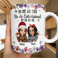 Entertained by Us Coffee Mug, Humorous Best Friend Mug, Adorable Sister BFF Ceramic Mug, Hilarious Friendship Tea Cup, Christmas Present for Women
