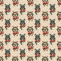Festive Frenchie Holiday Gift Wrap Roll, French Bulldog Christmas Wrapping Paper, Dog Lover Christmas Wrapping Paper, Puppy Present Wrap