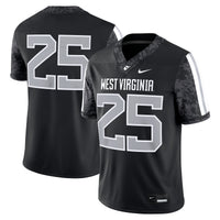 #25 West Virginia Mountaineers Alternate Game Jersey - Black