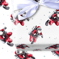 Underwater Christmas Gift Wrap, Scuba Diving Santa Wrapping Paper, Humorous Diver Holiday Wrapping Paper, Ocean Lover Festive Gift Wrap Roll
