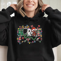 Festive Stethoscope Hooded Sweatshirt, Christmas Nurse Hoodie, RN Nursing Holiday Pullover, Medical Staff Xmas Sweater, Nursing Student Present
