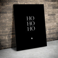 Minimalist Holiday Canvas Wall Art, Ho Ho Ho Christmas Canvas Print, Black and White Christmas Canvas Decor, Modern Winter Home Decor Present
