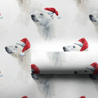 Watercolor Arctic Animal Gift Wrap, Polar Bear Christmas Wrapping Paper, Santa Hat Polar Bear Wrapping Paper, Winter Holiday Gift Wrap