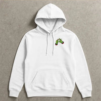 Humorous Stoner Christmas Graphic Hoodie, Green Monster Hands Hoodie, Spooky Holiday Pullover Hoodie, Retro Weed Streetwear Hooded Sweatshirt