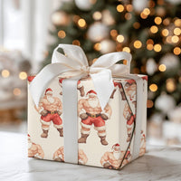 Muscular Bodybuilder Christmas Gift Wrap, Buff Santa Wrapping Paper, Humorous Gag Gift Wrapping Paper, White Elephant Paper Roll