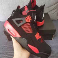 Retro Sneakers, Black Red Colorway, Lace Up Design, Casual Gift for Sneaker Fans