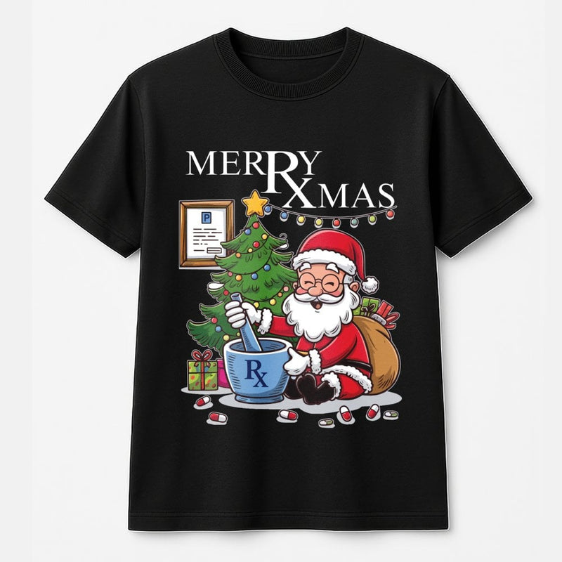 Humorous Pharmacy Tech Holiday Shirt, Pharmacist Christmas T-Shirt, Medical Staff Christmas Graphic Tee, Pharmacy Crew Festive Xmas Shirt