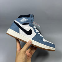 High Top Sneakers, Blue Colorway, Lace Up Design, Casual Gift for Sneaker Fans