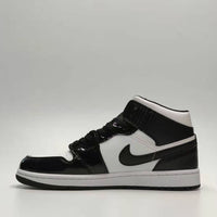 Sneakers, White Black Colorway, Patent Leather Footwear, Lace Up Design, Casual Gift for Sneaker Fans