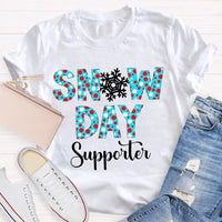 Polka Dot Winter Holiday Graphic Tee, Snow Day Supporter Snowflake Shirt, Christmas Season T-Shirt, Adorable Teacher Winter Present