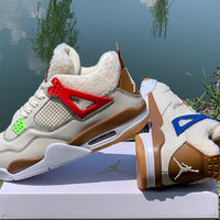 Basketball Shoes, White Tan Colorway, Mismatched Colorway, Lace Up Design, Casual Gift for Shoe Lovers