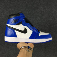 Retro High Top Sneakers, Blue White Colorway, Lace Up Design, Casual Gift for Sneaker Fans