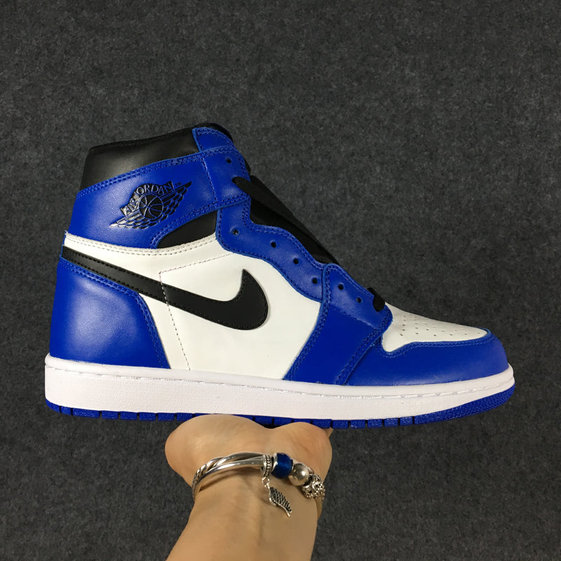 Retro High Top Sneakers, Blue White Colorway, Lace Up Design, Casual Gift for Sneaker Fans