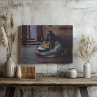 Holy Night Christmas Canvas Wall Art, Nativity Scene Canvas Print, Birth of Jesus Canvas Decor, Christian Religious Wall Art
