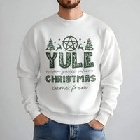 Pagan Christmas History Crewneck, Yule Winter Solstice Sweatshirt, Witchy Solstice Season Pullover, Occult Holiday Magic Sweater