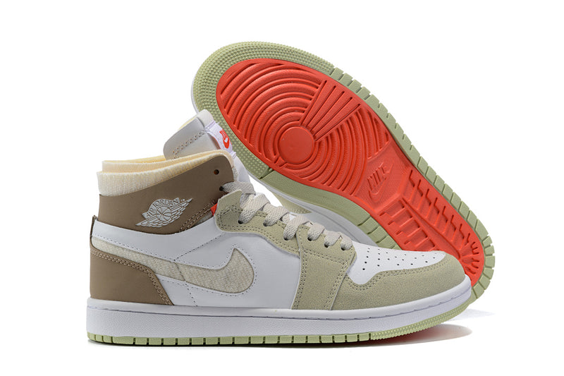 Sneakers, White Green Brown Colorway, Lace Up Design, Casual Gift for Sneaker Fans