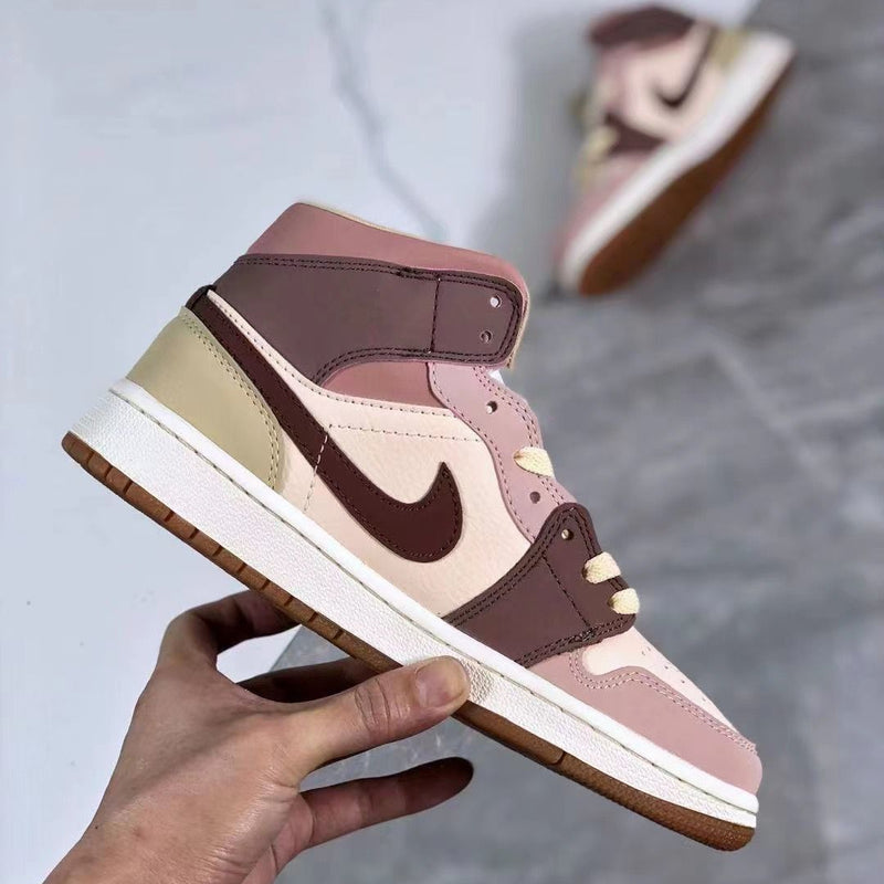 Sneakers, Brown Cream Colorway, Lace Up Design, Casual Gift for Sneaker Fans
