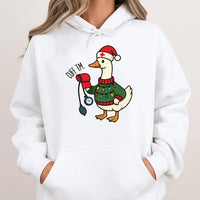 Humorous Goose Cuff Em Hoodie, Nurse Christmas Hoodie, Holiday Healthcare Worker Pullover, Adorable Nursing Student Xmas Present, Winter Nurse Hoodie