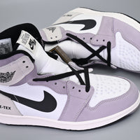 Sneakers, White Purple Colorway, Reflective Detail, Lace Up Design, Casual Gift for Sneaker Fans