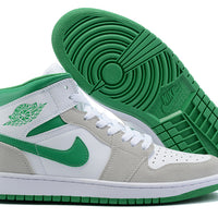 Sneakers, White Green Gray Colorway, Lace Up Design, Casual Gift for Sneaker Fans