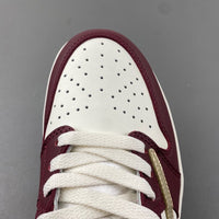 Low Top Sneakers, Burgundy White Gold Colorway, Reverse Hook Design, Lace Up Design, Casual Gift for Sneaker Fans