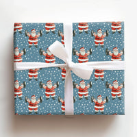 Fitness Christmas Gift Wrap, Weightlifting Santa Wrapping Paper, Humorous Gym Holiday Present Paper, Barbell Workout Xmas Gift Wrapping Paper