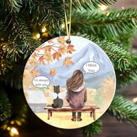 I Miss You Angel Pet Sympathy Ornament, Cat Memorial Ornament, Ceramic Loss of Cat Keepsake Ornament, Pet Memorial Christmas Tree Present