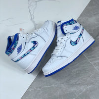 Low Top Sneakers, Blue White Colorway, Lace Up Design, Casual Gift for Sneaker Fans