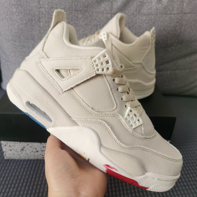 Retro Mid Top Sneakers, Off White Colorway, Canvas Footwear, Lace Up Design, Casual Gift for Sneaker Fans