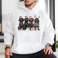 Adorable Holiday Dog Hoodie, Black Goldendoodle Christmas Hoodie, Winter Doodle Hoodie, Goldendoodle Dog Mom Sweatshirt, Xmas Dog Lover Present