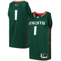 #1 Green Miami Hurricanes Swingman Basketball Jersey