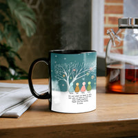 Custom Names Winter Snowflake Ceramic Mug, Personalized Family Tree Mug, Family Coffee Cup, Holiday Christmas Present