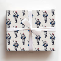 Retro Baseball Christmas Gift Wrap, Vintage Baseball Santa Wrapping Paper, Sports Santa Wrapping Paper, Holiday Baseball Gift Wrap Roll