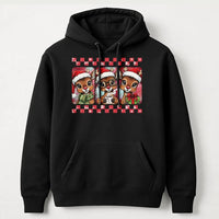 Festive Deer Graphic Hoodie, Christmas Reindeer Hoodie, Adorable Holiday Animal Pullover, Winter Xmas Hooded Sweatshirt, Comfy Holiday Present
