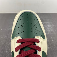 Low Top Sneakers, Army Green Off White Red Colorway, Lace Up Design, Casual Gift for Sneaker Fans