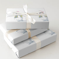 Pink Beanie Winter Gift Wrap, Watercolor Snowman Wrapping Paper, Adorable Christmas Holiday Paper, Snowman Present Wrap, Festive Wrapping Paper