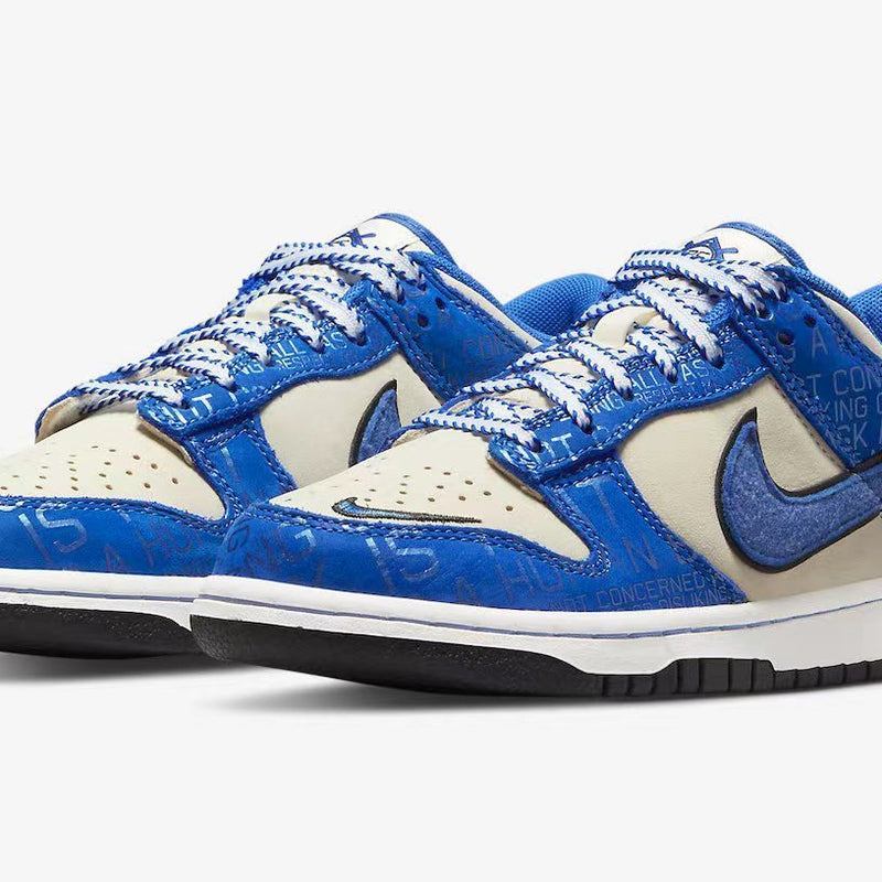 Low Top Sneakers, Blue White Colorway, Lace Up Design, Casual Gift for Sneaker Fans