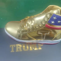 High Top Sneakers, Gold White Colorway, Lace Up Design, Casual Gift for Sneaker Fans
