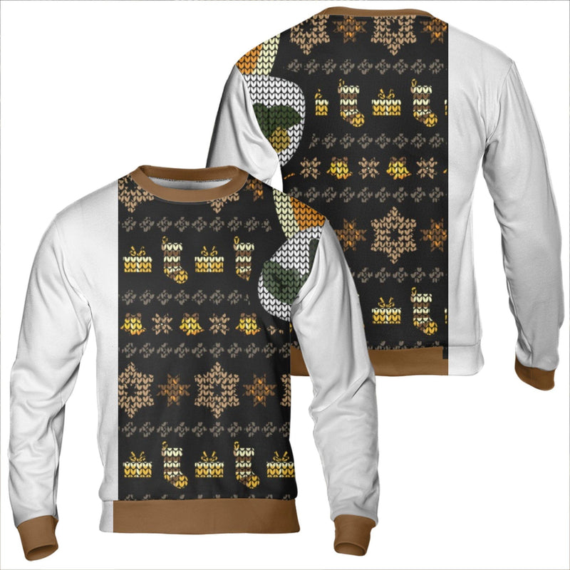 Festive Stocking Animal Holiday Sweater, Goose Ugly Christmas Sweatshirt, Adorable Goose Xmas Pullover, Comfy Winter Crewneck Goose Lover Present
