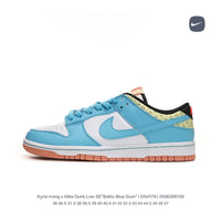 Low Top Skate Shoes, Blue White Colorway, Lace Up Design, Casual Gift for Shoe Lovers