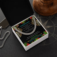 Polished Stainless Steel Chain, Grandson Cuban Link Chain Necklace, Mens Cuban Link Jewelry with Message Card, Christmas Present for Grandson