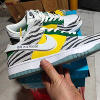 Low Top Sneakers, White Yellow Black Colorway, Glow in the Dark Detail, Lace Up Design, Casual Gift for Sneaker Fans