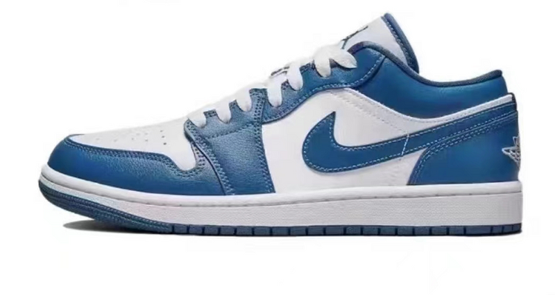 Low Top Sneakers, Blue White Colorway, Lace Up Design, Casual Gift for Sneaker Fans