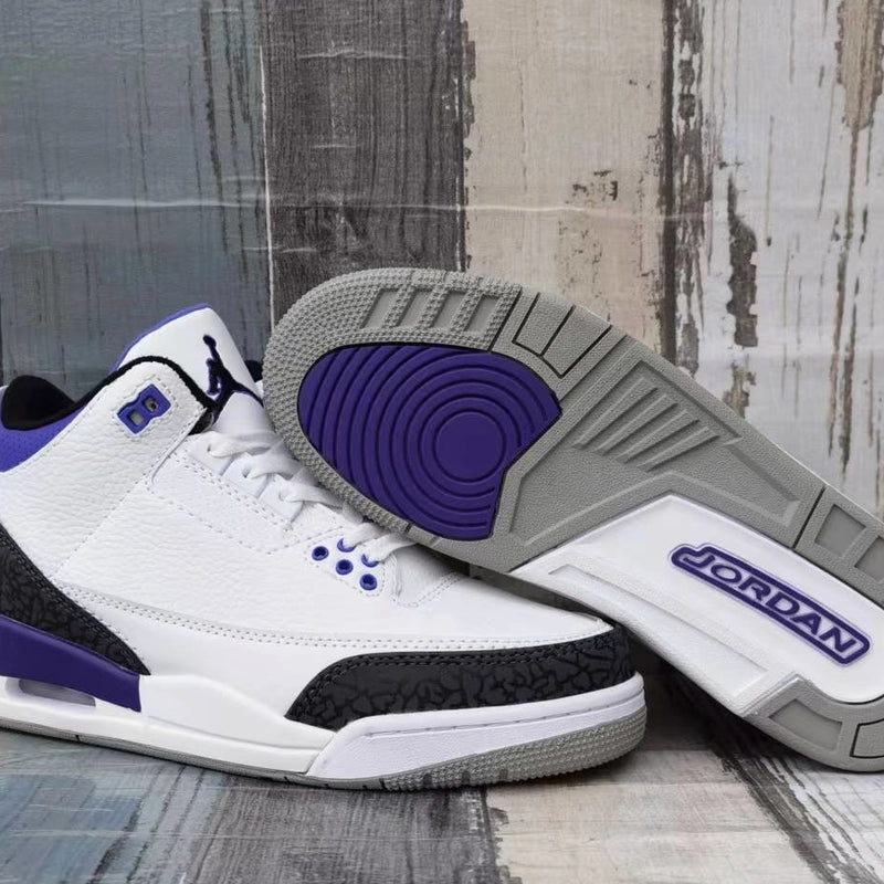 Sneakers, White Purple Colorway, Lace Up Design, Casual Gift for Sneaker Fans