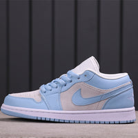Low Top Sneakers, Blue Colorway, Lace Up Design, Casual Gift for Sneaker Fans