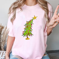 Hand Drawn Holiday Shirt, Whimsical Christmas Tree T-Shirt, Festive Winter Graphic Tee, Adorable Christmas Tree T-Shirt, Holiday Present for Her