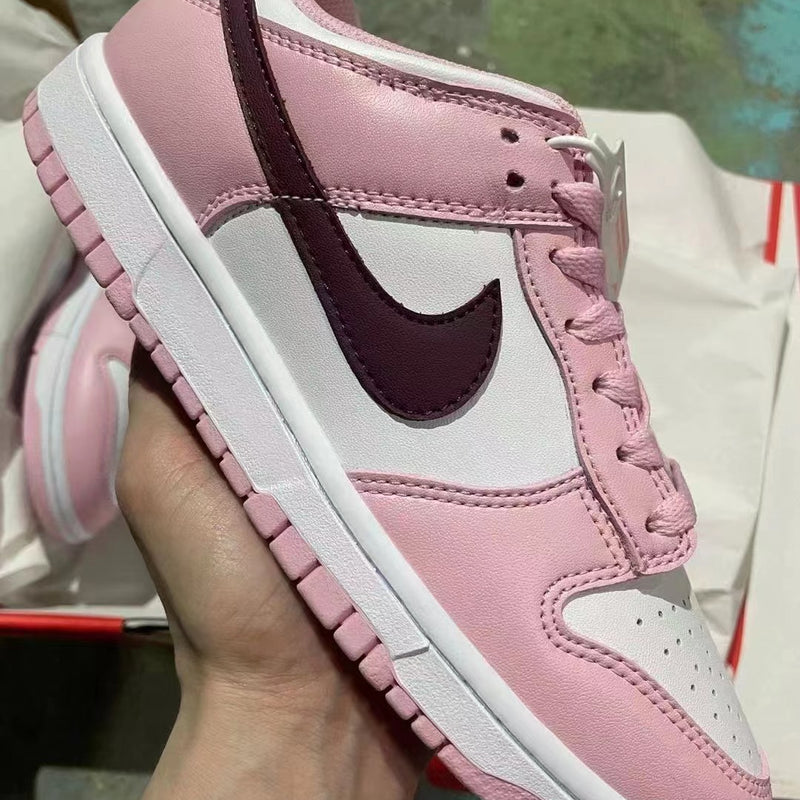 Sneakers, Pink Brown Colorway, Lace Up Design, Casual Gift for Sneaker Fans