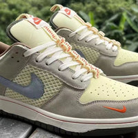 Low Top Sneakers, Beige Gray Colorway, Lace Up Design, Casual Gift for Sneaker Fans