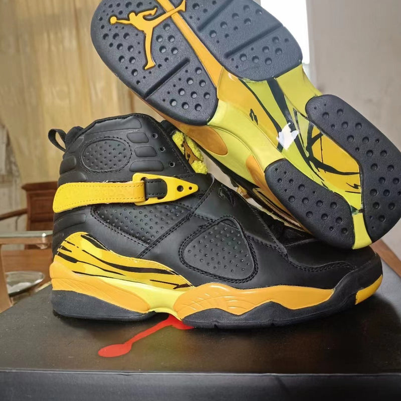 Sneakers, Black Yellow Colorway, Lace Up Design, Casual Gift for Sneaker Fans